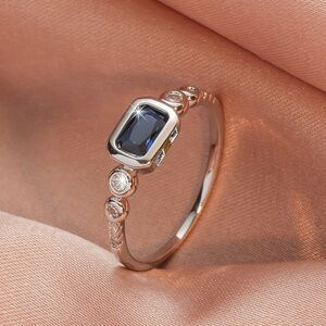 Size 7 Silver plated and purple Gemstone Ring